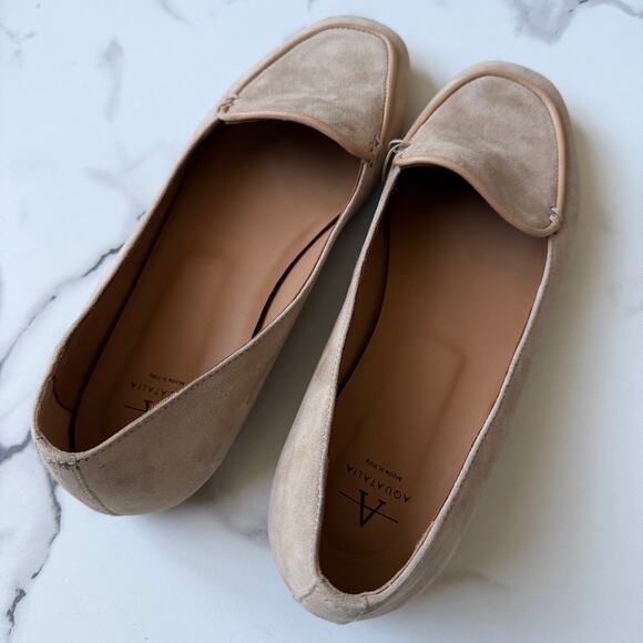 Aquatalia Judie Luxe Suede Flats in Almond Size 8.5 - Picture 4 of 8
